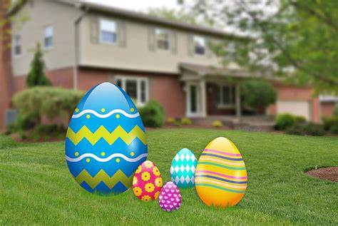 Aahs Engravings Easter Egg Yard Signs Outdoor Decorations 5 Pieces
