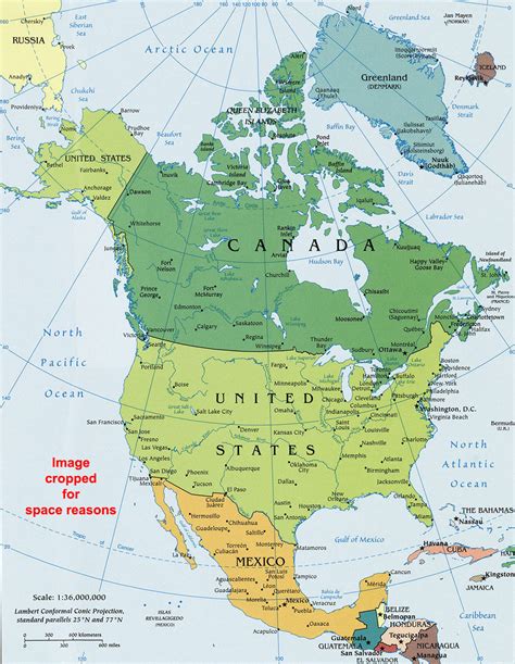 The united states of america (usa), for short america or united states (u.s.) is the third or the fourth largest country in the world. North America Political Map, Political Map of North ...