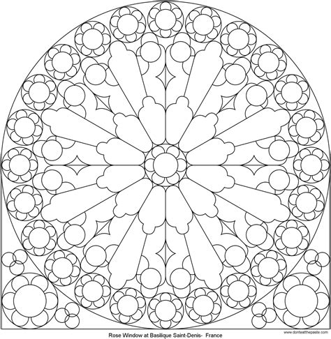 Download Rose Mandala Picture To Color Stained Glass Window Rose