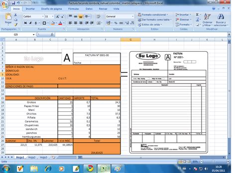Formato De Factura En Excel