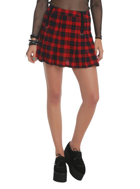 Royal Bones Red Plaid Pleated Skirt Hot Topic Ropa