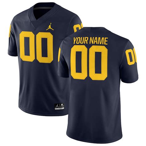 Jordan Brand Michigan Wolverines Navy Football Custom Game Jersey