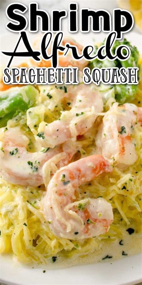 Shrimp Alfredo Spaghetti Squash With Broccoli Recipe MidgetMomma