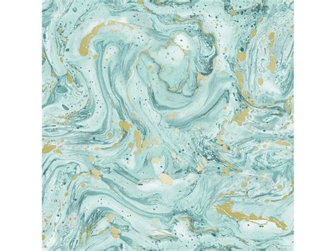 Minerals Azurite Marble Foil Wallpaper 90120 Tealgold