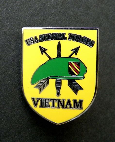 Vietnam Vet Special Forces Veteran Lapel Shield Pin Badge 1 Inch