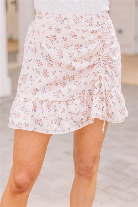 From The Beginning Peach Pink Ditsy Floral Skirt In 2021 Floral Skirt