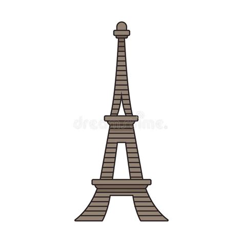 Eiffel Tower Icon Flat Design Stock Vector Illustration Of Tourism