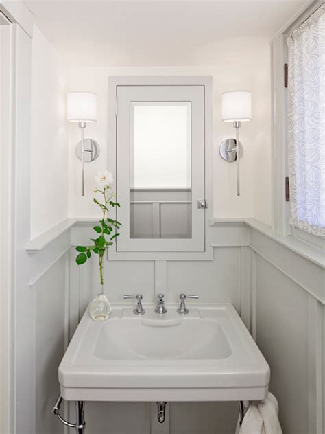 Gray Wainscoting Cottage Bathroom Jessica Helgerson Interior Design