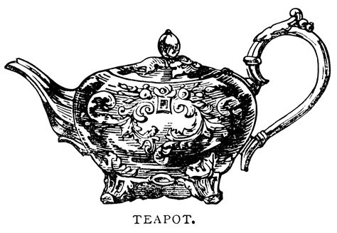 Antique Teapot ~ Free Clip Art Illustration Old Design Shop Blog