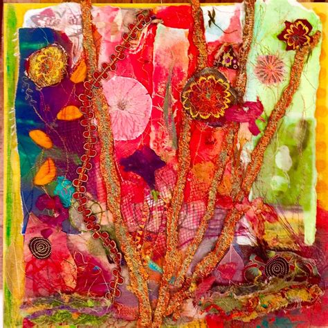 Mixed Media Fiber Art By Amy Mimu Rubin Painted Papers And Fabrics