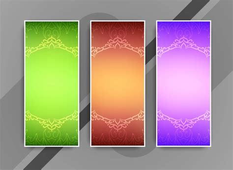 Abstract Colorful Artistic Business Banners Set Free Vector