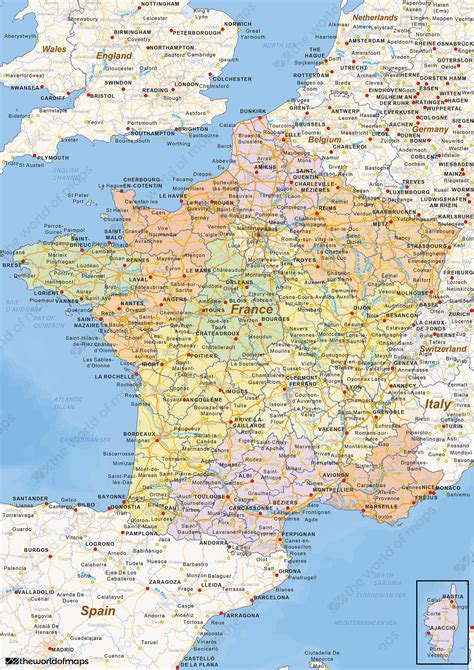 Digital Political Map Of France 1434 The World Of