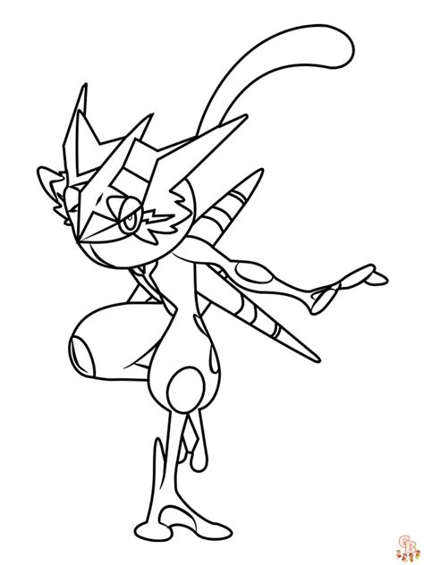 Greninja Coloring Pages Free Printable And Easy Gbcoloring