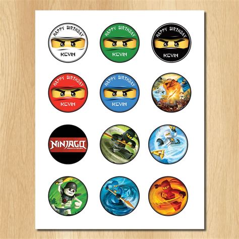 Ninjago Cupcake Birthday Toppers Birthday Stickers Birthday Topper