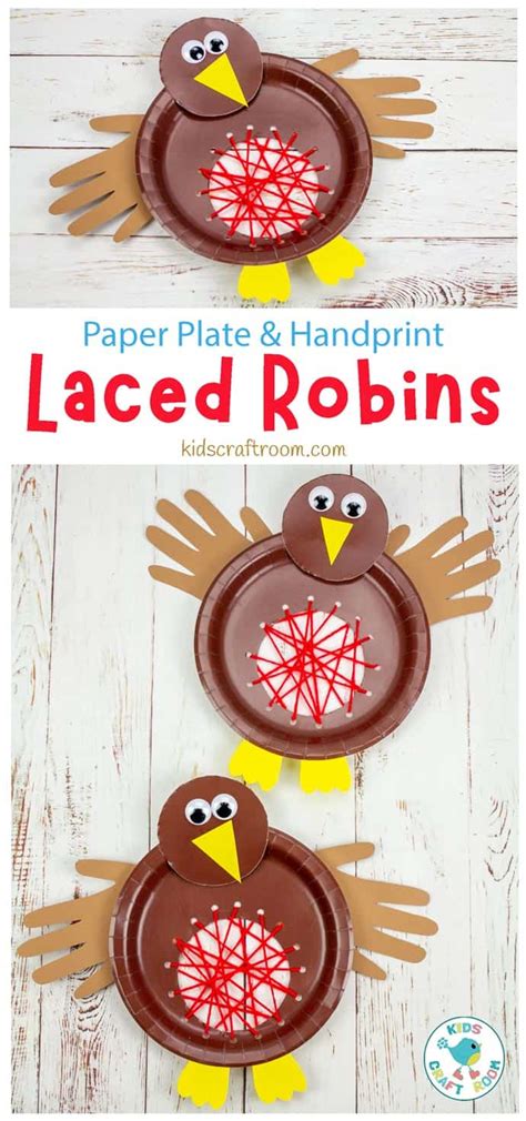 Paper Plate Robin Lacing Craft Kids Craft Room