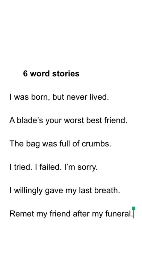 Six Word Poems