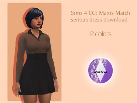 Maxis Match Serious Dress By Nouchcka At Simsworkshop Sims 4 Updates