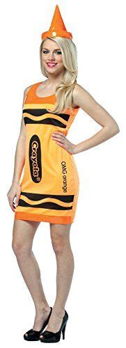 uhc womens crayola crayon tank dress neon orange comical fancy costume one size 410 check