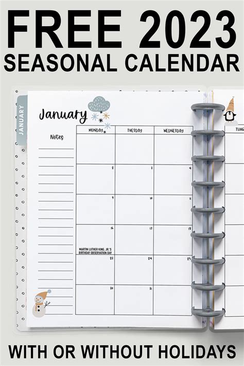 2023 Calendar With Holidays Free Printable 2023 Calendar Happy