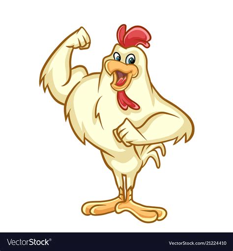 Chicken Strong Mascot Design Royalty Free Vector Image