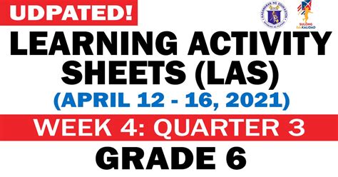 Grade Updated Learning Activity Sheets Q Week April