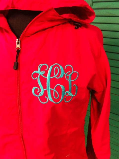 Monogrammed Rain Jacket Personalized Rain Coat Embroidered Etsy
