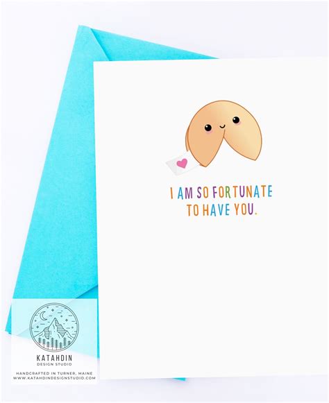 I Am So Fortunate To Have You Food Puns Handmade Greeting Etsy