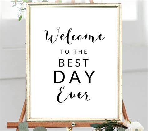 Free Wedding Welcome To The Best Day Ever Sign Instant Download