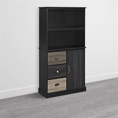 Ameriwood Home Mercer Storage Bookcase With Multicolored Door Drawers