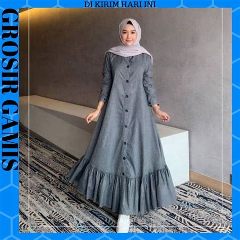 jual ns fc najibah gamis syar i asdf putih benhur abu toska navy maroon hujan muslim modis