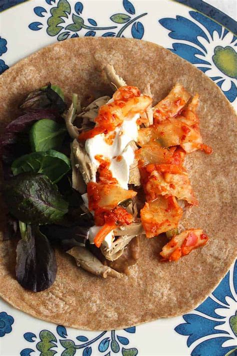 Debra ronca kimchi, for those not in the know, is korean fermented vegetables. Kimchi Chicken Burritos | Cooking Chat