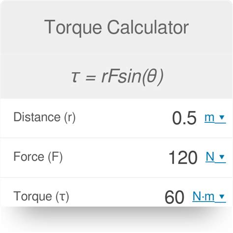 Spice Of Lyfe Physics Formula To Calculate Torque