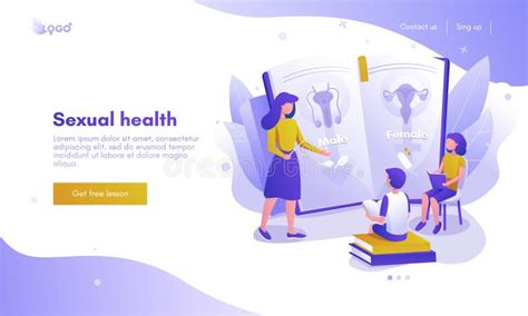 Sexual Health Landing Page Design Website Banner Vector Template Human Reproductive System