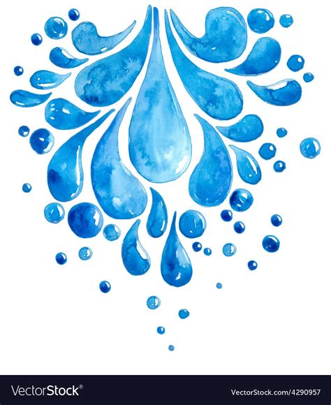 Watercolor Drops Of Water Royalty Free Vector Image