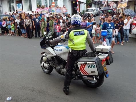 Indonesia Police Officers Are On Duties Among The Crowds Editorial