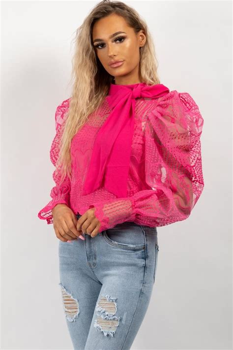 Pin On Clothing Hot Pink Tops