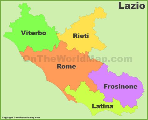 Lazio Mappa Mappa Lazio Cartina La Regione Comprende Le Provincie My