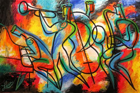 Modern Jazz Klezmer Music Abstract Art Wall Art Fine Art Acrylic