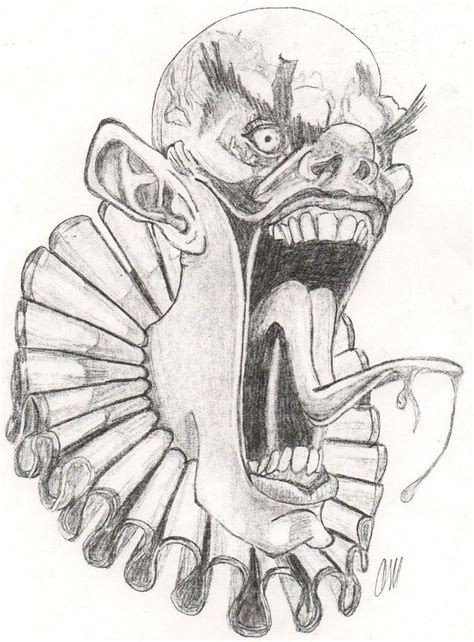 Evil Clown Sketches Tattoo Scary Clown Drawing Scary Drawings Halloween Drawings
