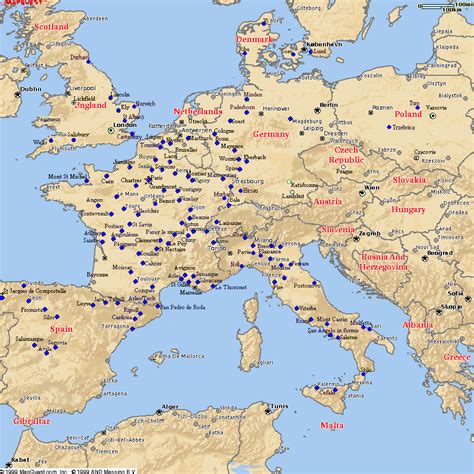 Carte Europe Villes Vacances Arts Guides Voyages