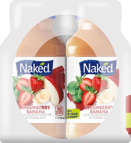 Naked Fruit Smoothie Strawberry Banana Juice Blend 4 Bottles 10 Fl