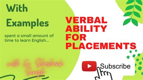 Verbal Ability For Placements Finding Error Examples Nouns