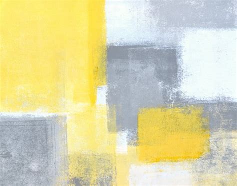 Grey And Yellow Abstract Art Painting — Stock Photo © T30gallery 57876157