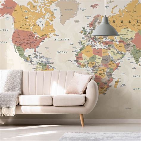 Learn In Style With Our Kind Of World Map Wall Mural One With The