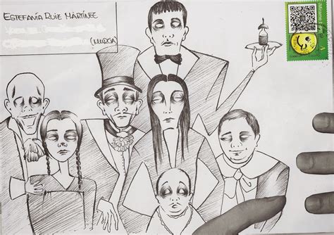 Dibujo Familia Addams Para Colorear Kulturaupice