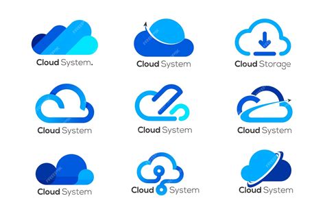 Premium Vector Cloud Logo Design Template 9 Different Cloud Logos