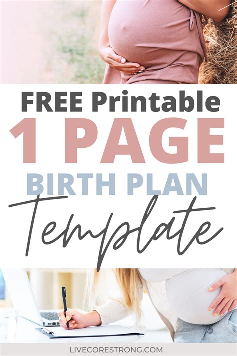 Childbirth Education Natural Childbirth Birth Plan Printable Free