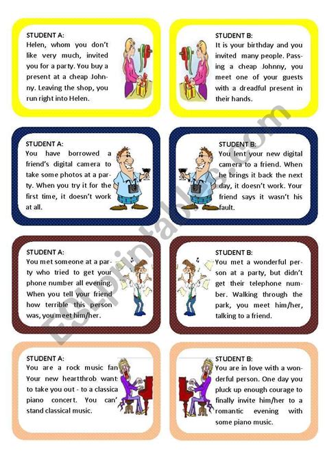 Role Plays For Intermediate Students Funny Situations Set 2