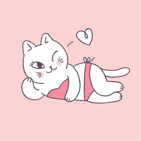 Cartoon Cute Summer Sexy Cat Vector 558245 Download