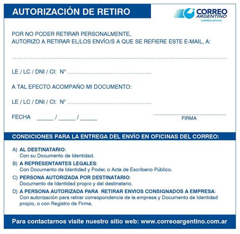 Autorización De Correo Argentino